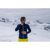 Men's Ski Full-Zip Wool Sweater 500,dark petrol blue
